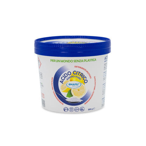 Acido Citrico Anidro Puro 500g Multiuso per Casa, Bucato e Cosmetici Fai da Te 