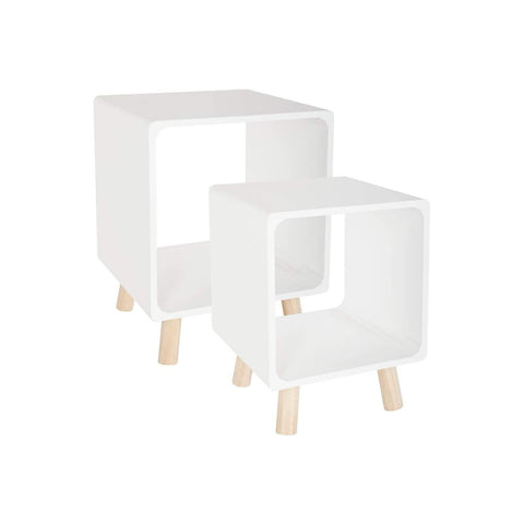 Lot de 2 tables basses en bois blanc