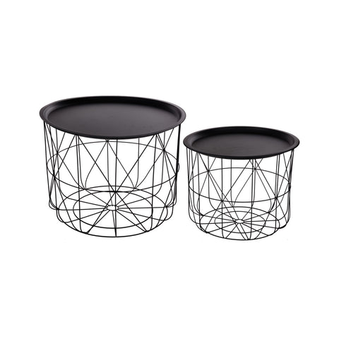 Lot de 2 tables basses avec plateau amovible
