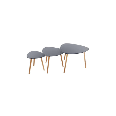 Set de 3 Tables Basses en Bois 34 47 et 60cm
