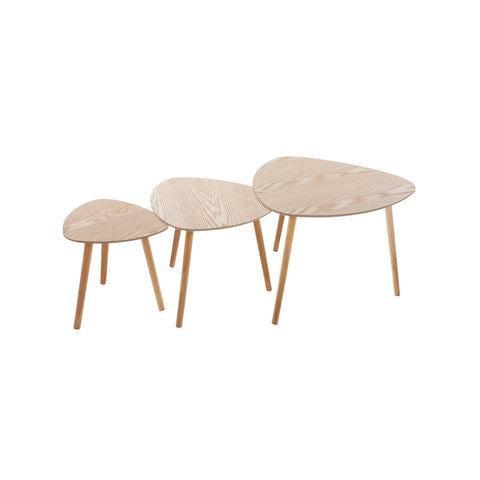Lot de 3 Tables Basses Gigognes en Bois 40 48-60cm