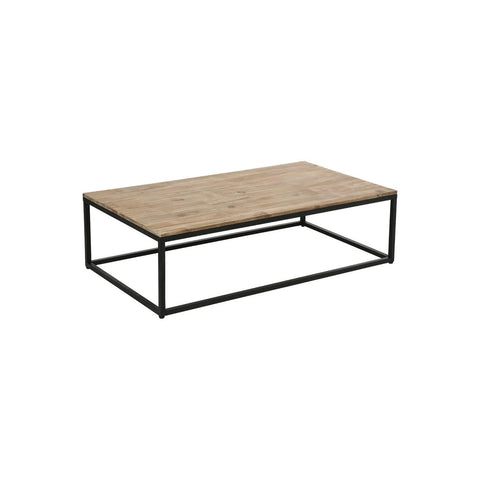 Table Basse en Métal et Bois 115x65x32,5cm