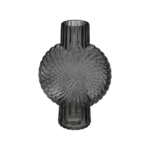 Vase en Verre Gris Coquillage H32cm