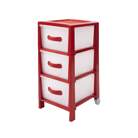 Cassettiera Futura Slim A 3 Cassetti Rosso