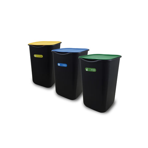 Lot de 3 poubelles de tri 50L