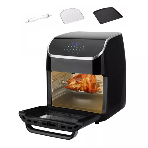 Friteuse à Air - 12 Litres avec 3 Accessoires Inclus (Rôtissoire, Plaque de Cuisson Ramasse-miettes)