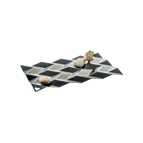 Centre de table en acier inoxydable noir 38x23,5cm