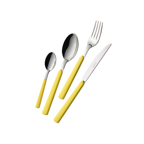 Ensemble 24 couverts en acier Fast jaune