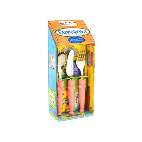 immagine-1-eme-set-3-posate-per-bambini-pappallegra-rosa-ean-8005187067183