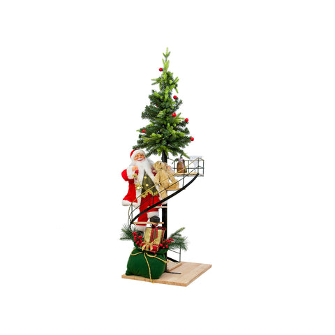 Décoration Père Noël Sur Échelle Musique 140cm