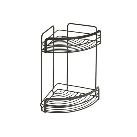 immagine-1-feridras-angoliera-per-doccia-a-2-ripiani-in-acciaio-nero-22x30x22cm-ean-8056471560187