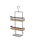 immagine-1-feridras-mensola-con-gancio-da-doccia-a-3-ripiani-in-bambu-in-acciaio-nero-26x55x10cm-ean-8056471564017