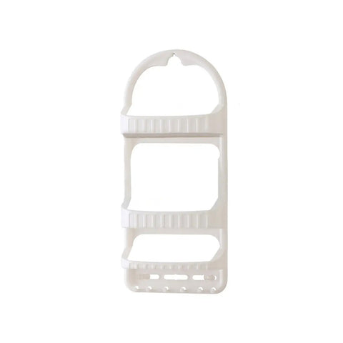 Étagère de Douche Ovale à 3 Niveaux en Plastique Blanc 27x62x12cm
