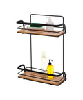 immagine-1-feridras-mensola-rettangolare-per-doccia-a-2-ripiani-in-bambu-in-acciaio-nero-26x36x10cm-ean-8056471563997