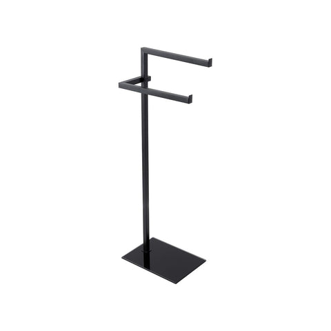 immagine-1-feridras-piantana-portasciugamani-2-bracci-in-acciaio-con-base-in-vetro-temprato-nero-ean-8056471552380