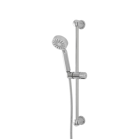 Barre de douche chromée avec douchette à jet unique 11,5x6,5x58cm