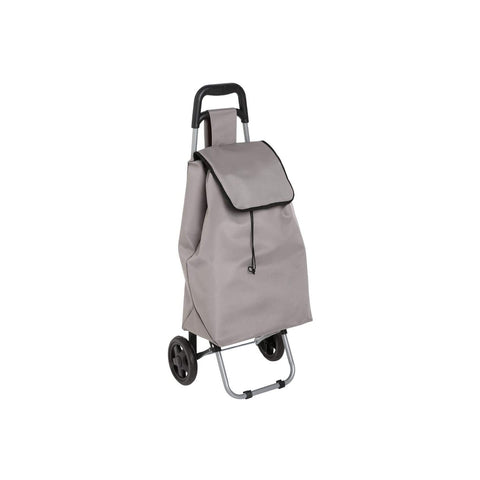 Chariot de courses pliable marron 30l