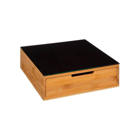 Tiroir porte-capsules et dosettes en bambou naturel
