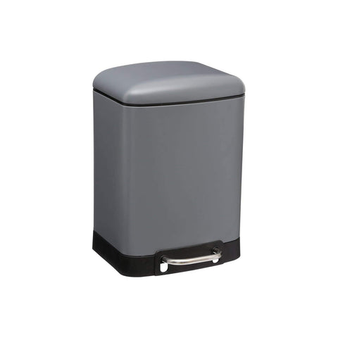 Pattumiera In Metallo Con Pedale Grigio 6l