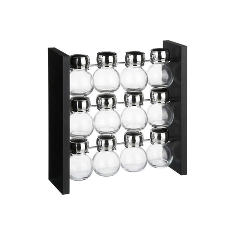 Ensemble Porte-épices Et 12 Bocaux 30x30x10cm
