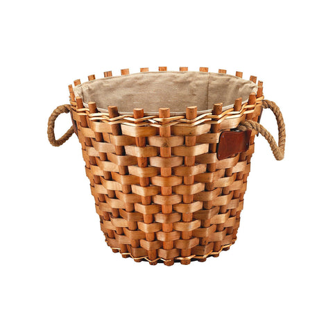 Panier à bois doublé rond 47x47x40cm