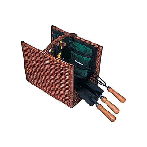 Panier en osier avec set d'outils de jardinage – Complet et prêt à l'emploi