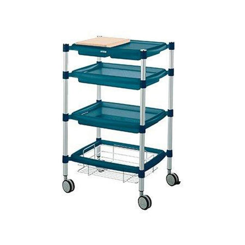 Chariot à 4 étagères avec roulettes