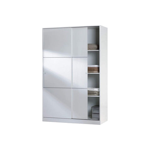 Armoire 2 Portes Coulissantes Blanche 200x120x50cm