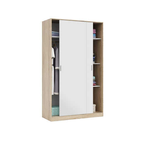 Armoire 2 portes coulissantes Blanc 200x120x50cm