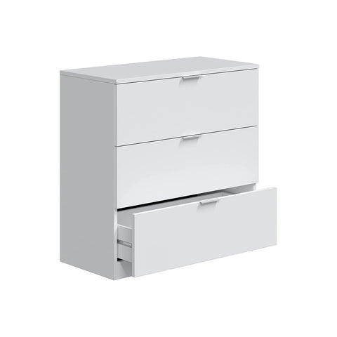 Commode 3 Tiroirs Blanc 77x38x80cm