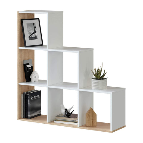 immagine-1-habitdesign-libreria-a-6-scomparti-bianco-110x108x28cm-ean-8423490266770