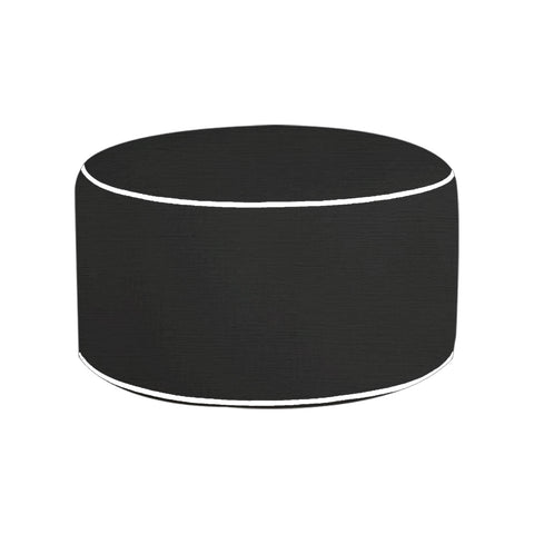 Pouf Ottoman Déhoussable Imperméable Noir 53cm