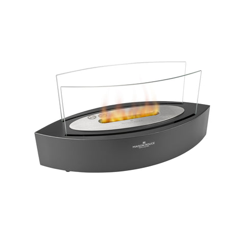 Cheminée bioéthanol à poser au sol/table noire