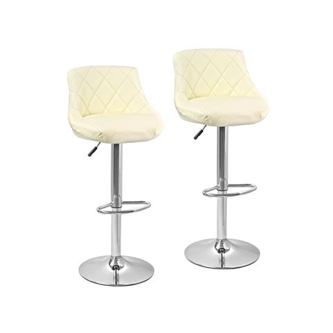 Set 2 Sgabelli Bar E Cucina In Ecopelle Beige