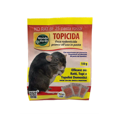 Appât rodenticide en grains rouges pour souris 140g