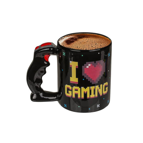Mug thermoréactif I Love Gaming avec anse manette 10x12cm