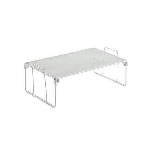 Étagère de rangement empilable à 2 niveaux en acier 41x25,5x15cm