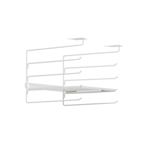 Étagère inférieure porte-tasses et plateau avec étagère porte-assiettes 22,5x30x26cm