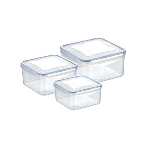 Lot de 3 Contenants Carrés Transparents