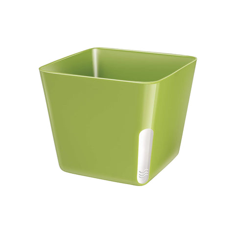 Pot de fleurs carré en métal vert 13x11cm