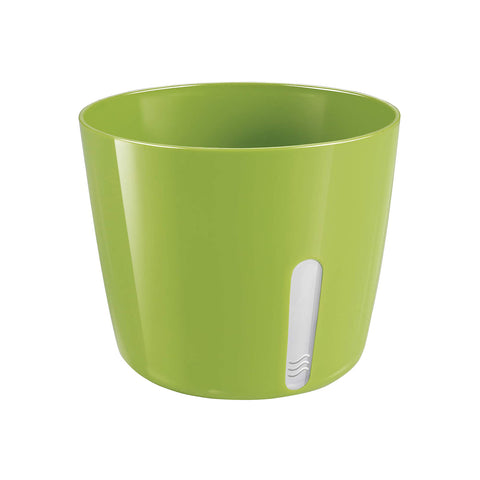 Pot de fleurs rond en métal vert 13,5x11cm