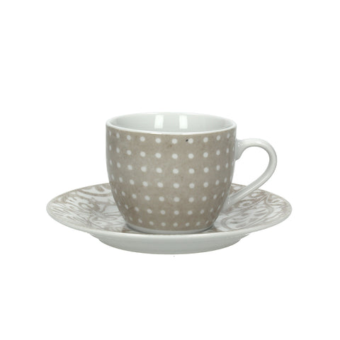 Service 6 tasses à thé avec soucoupe Vintage