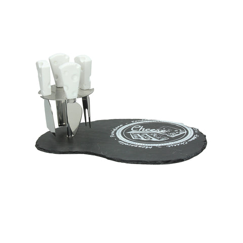 Set 5 Pièces Plat Et Couteaux À Fromage