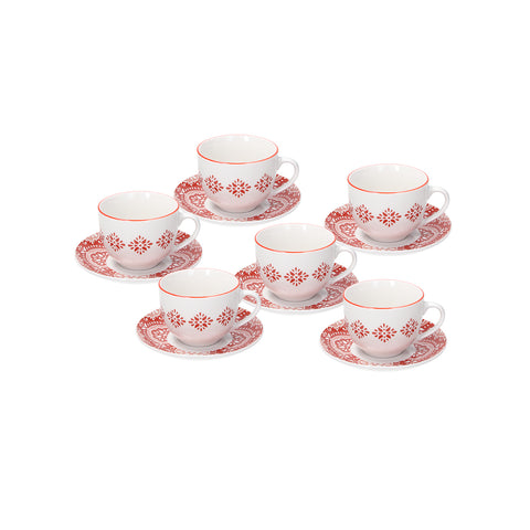 Set 6 Tazzine Da Tè Con Piattino Coral