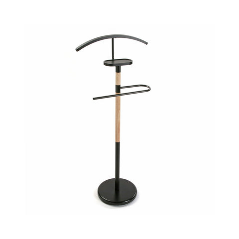 Porte-manteau en métal et bois Holstebro Noir