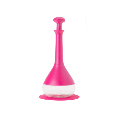 Huilier avec bec verseur anti-goutte et bouchon fuchsia