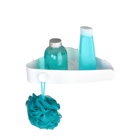 Panier de Douche d'Angle Bob Blanc Fixation Sans Perçage