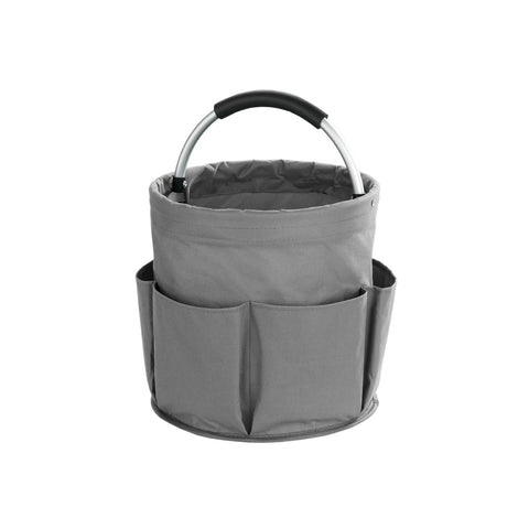 Panier de rangement pliable pour jardin et nettoyage gris