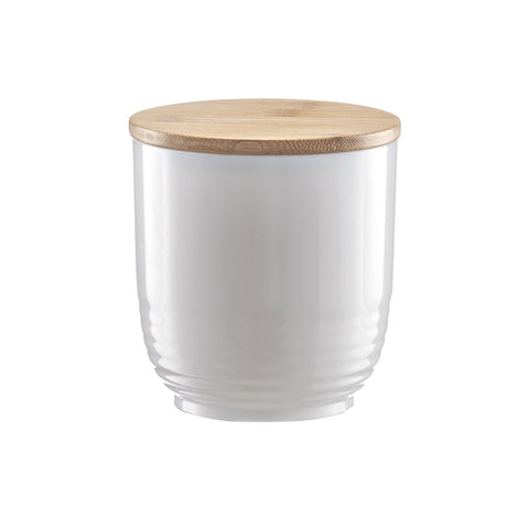 Pot alimentaire en plastique/bambou blanc