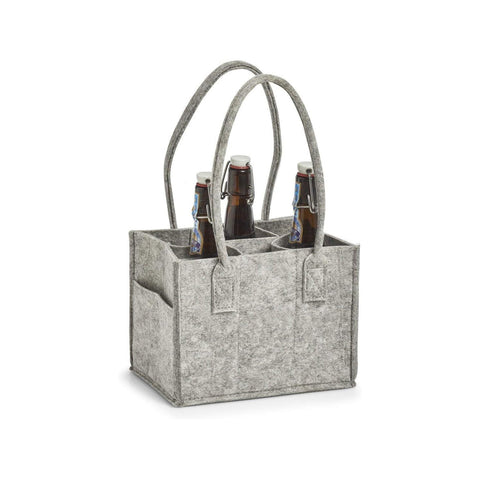 Borsa In Feltro Per 6 Bottiglie 23,5x16,5x39cm